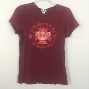 LUCKY BRAND | Motorcycle Club Tee Burgundy Medium